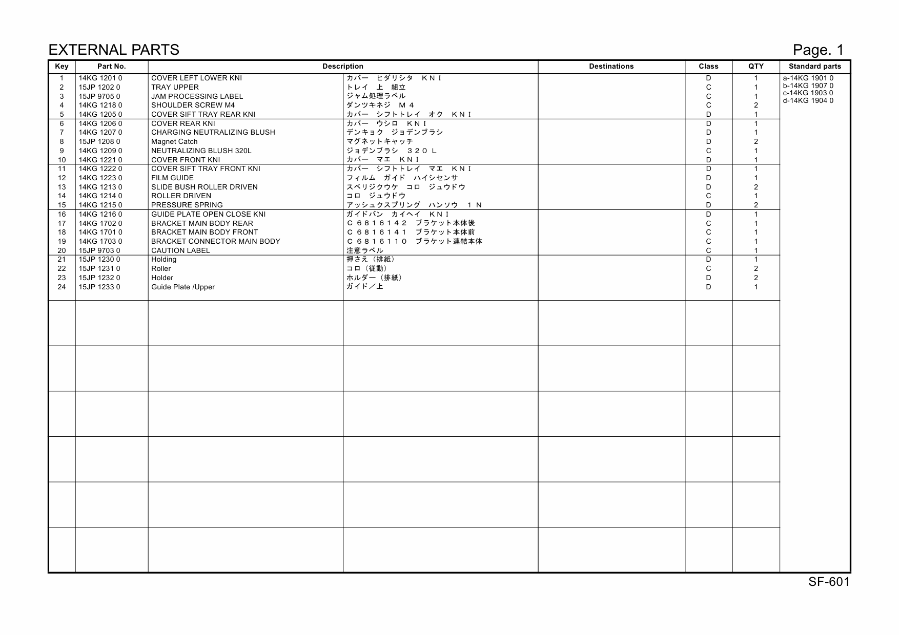 Konica-Minolta Options SF-601 15JP Parts Manual-3